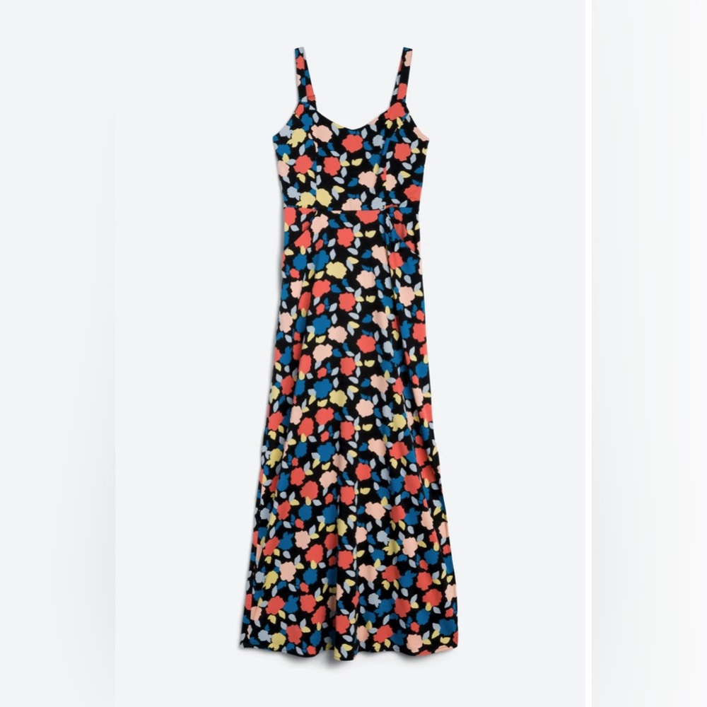 41 Hawthorn Colorful Floral Maxi Dress Black Multicolor Stitch Fix Small Petite